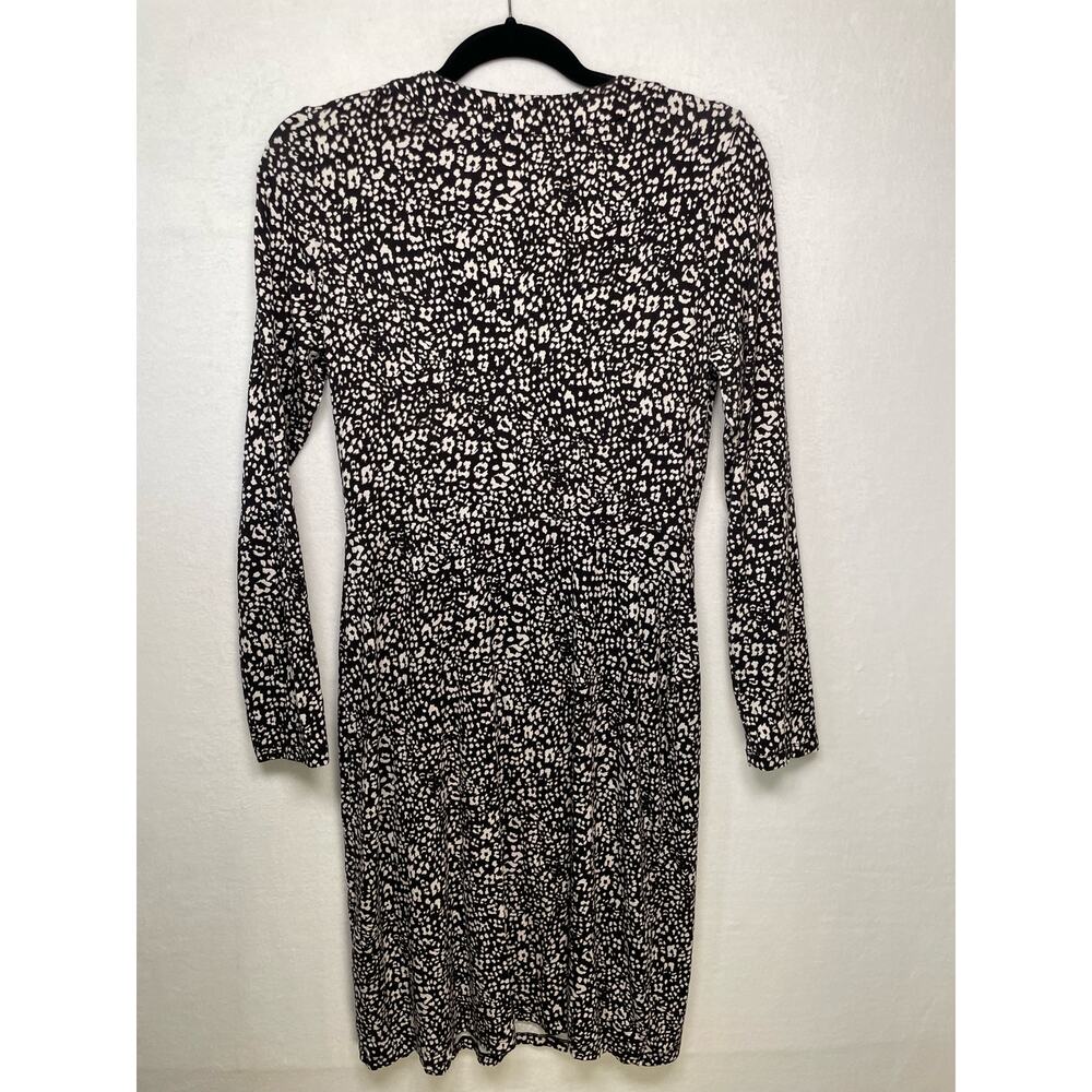 Adrianna Pappel Black/White Knee Length Faux Wrap Dress size 4 - Picture 2 of 4